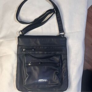 Rossetti Black Leather Crossbody Bag